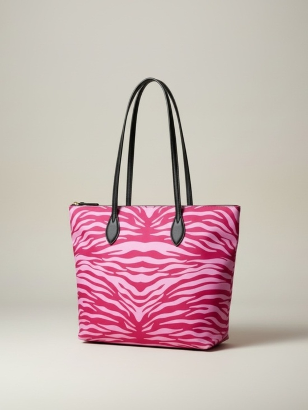 Furla Pink Zebra Print Tote Bag NWT Black Leather Y2K Resort